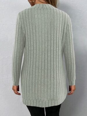 Casual Regular Fit Patchwork Collarless Long Sleeve Outerwear - Image 2