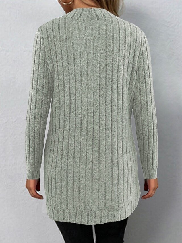 Casual Regular Fit Patchwork Collarless Long Sleeve Outerwear - Image 2