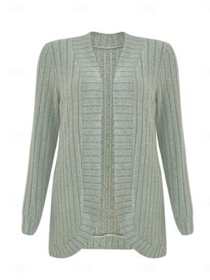 Casual Regular Fit Patchwork Collarless Long Sleeve Outerwear - Image 4