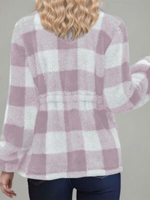 Casual Regular Fit Plaid Turndown Long Sleeve Jacket - Image 16