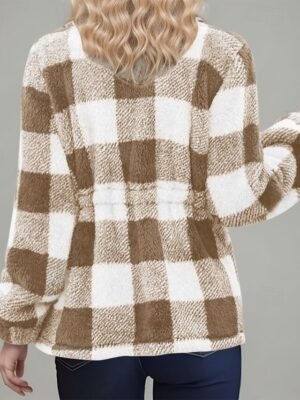 Casual Regular Fit Plaid Turndown Long Sleeve Jacket - Image 19