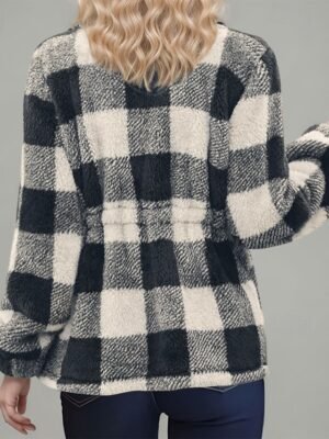 Casual Regular Fit Plaid Turndown Long Sleeve Jacket - Image 21