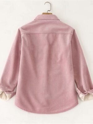 Casual Regular Fit Plaid Turndown Long Sleeve Shacket - Image 3