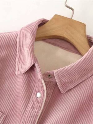 Casual Regular Fit Plaid Turndown Long Sleeve Shacket - Image 5