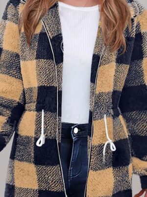 Casual Regular Fit Plaid Turndown Long Sleeve Jacket - Image 8