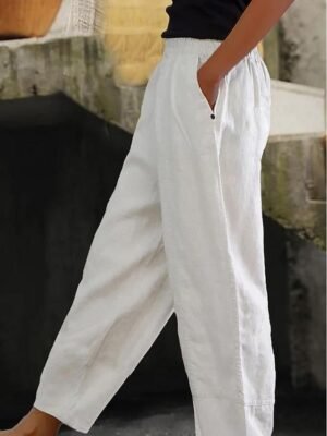 Casual Regular Fit Plain Ankle-Length Pants - Image 2