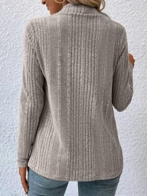 Casual Regular Fit Plain Collarless Long Sleeve Outerwear - Image 3