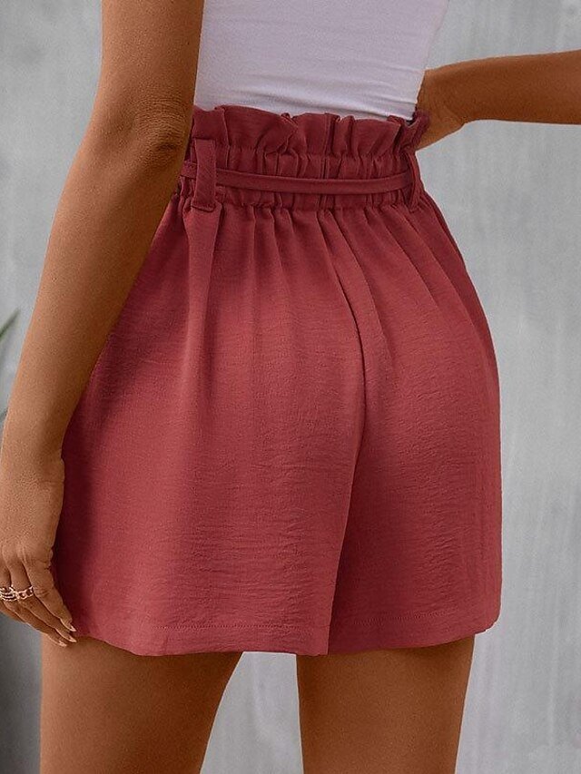 Casual Regular Fit Plain Drawstring Regular Length Shorts - Image 2