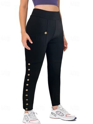 Casual Regular Fit Plain Elastic Waist Full Length Slacks - Image 2