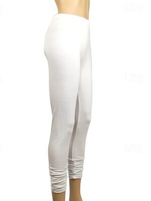 Casual Regular Fit Plain Elastic Waist Full Length Trousers - Image 4