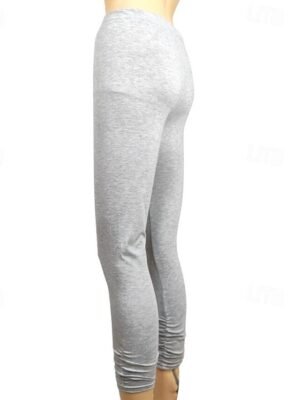 Casual Regular Fit Plain Elastic Waist Full Length Trousers - Image 7