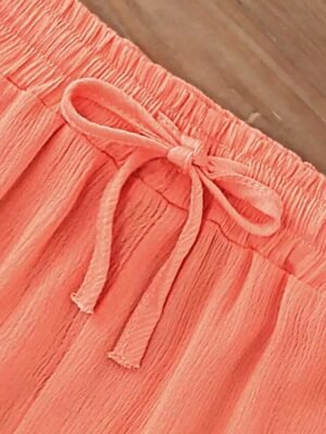 Casual Regular Fit Plain High Waist Elastic Shorts - Image 4