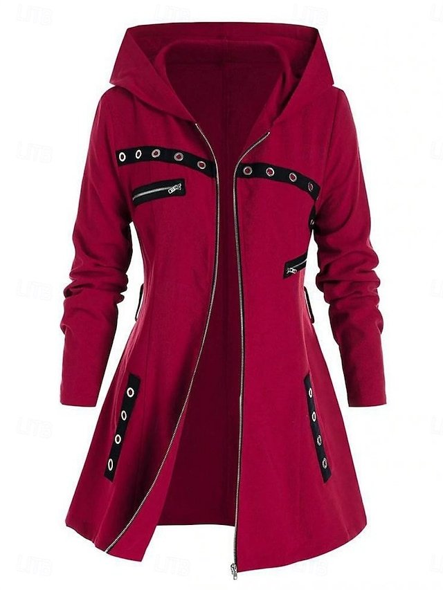 Casual Regular Fit Plain Hooded Long Sleeve Jacket - Image 1