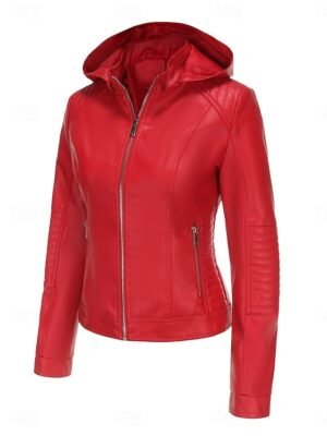 Casual Regular Fit Plain Hooded Long Sleeve Short Jacket - Image 3