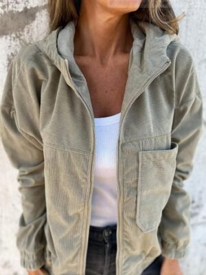 Casual Regular Fit Plain Hooded Long Sleeve Jacket - Image 5