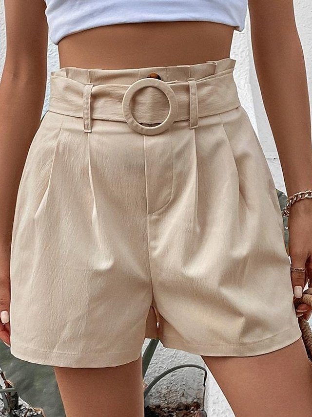 Casual Regular Fit Plain Mid-Rise Short Shorts - Image 1