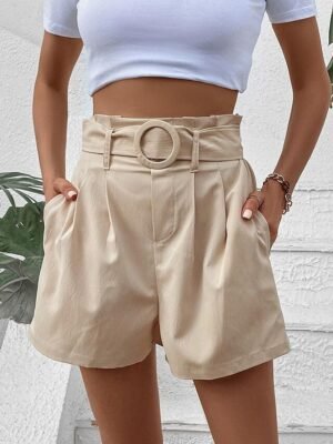 Casual Regular Fit Plain Mid-Rise Short Shorts - Image 3