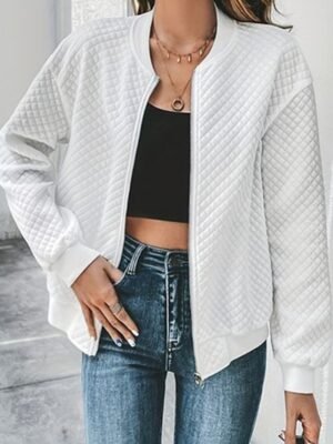 Casual Regular Fit Plain Notch Lapel Long Sleeve Jacket - Image 1