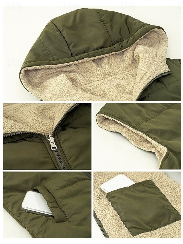 Casual Regular Fit Plain Sleeveless Zipper Fleece Vest - Image 2