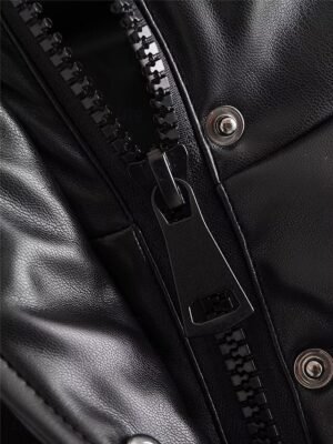 Casual Regular Fit Plain Stand Collar Long Sleeve Short Puffer Jacket - Image 2