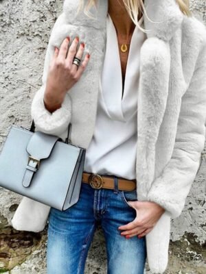 Casual Regular Fit Plain Turndown Long Sleeve Coat - Image 1