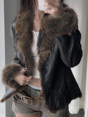 Casual Regular Fit Plain Turndown Long Sleeve Jacket - Image 1