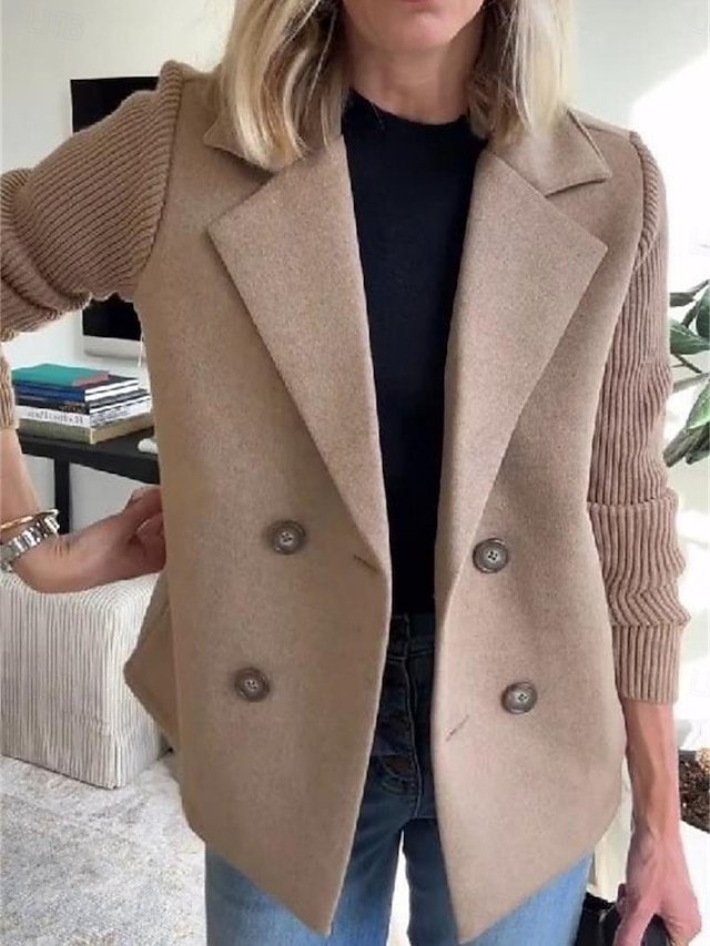 Casual Regular Fit Plain Turndown Long Sleeve Blazer - Image 2