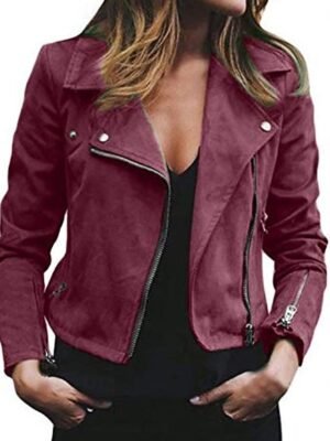 Casual Regular Fit Plain Turndown Long Sleeve Jacket - Image 3