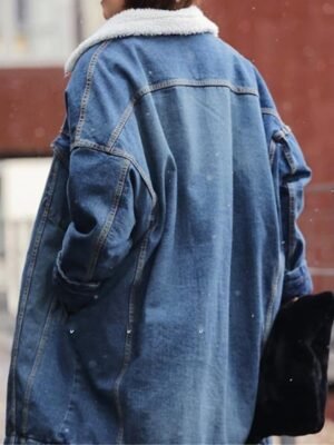 Casual Regular Fit Plain Turndown Long Sleeve Long Fleece Jacket - Image 3