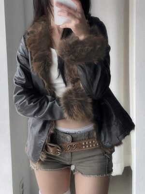 Casual Regular Fit Plain Turndown Long Sleeve Jacket - Image 4