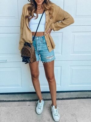 Casual Regular Fit Plain Turndown Long Sleeve Jacket - Image 5