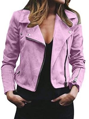 Casual Regular Fit Plain Turndown Long Sleeve Jacket - Image 5