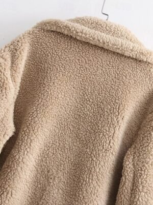 Casual Regular Fit Plain Turndown Long Sleeve Long Coat - Image 6