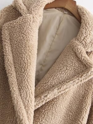 Casual Regular Fit Plain Turndown Long Sleeve Long Coat - Image 8