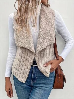 Casual Regular Fit Plain Turndown Sleeveless Vest - Image 3