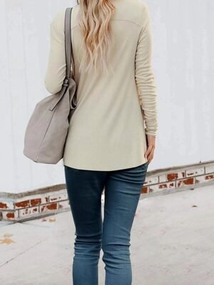 Casual Regular Fit Plain V Neck Long Sleeve Jacket - Image 16