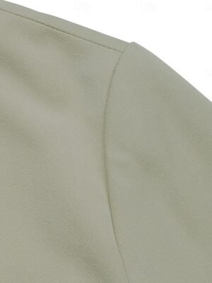 Casual Regular Fit Plain V Neck Long Sleeve Short Jacket - Image 7