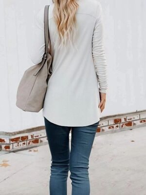 Casual Regular Fit Plain V Neck Long Sleeve Jacket - Image 9