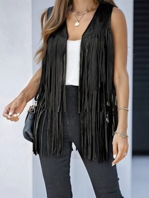 Casual Regular Fit Plain V Neck Sleeveless Vest - Image 13