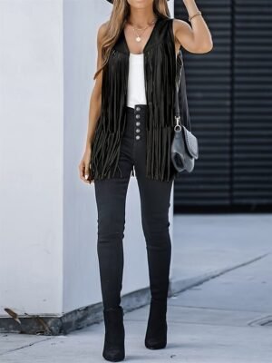 Casual Regular Fit Plain V Neck Sleeveless Vest - Image 15