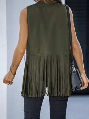 Casual Regular Fit Plain V Neck Sleeveless Vest - Image 22