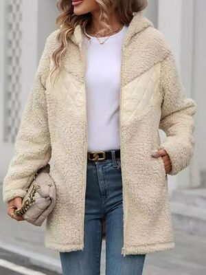 Casual Regular Fit Plain Zip Hoodie Long Sleeve Outerwear - Image 1