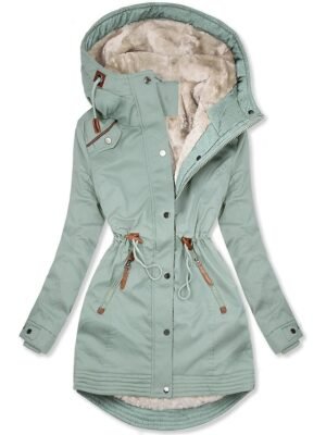 Casual Regular Fit Plain Zipper Hoodie Long Sleeve Parka - Image 1