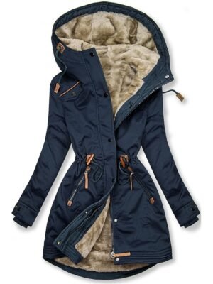 Casual Regular Fit Plain Zipper Hoodie Long Sleeve Parka - Image 2