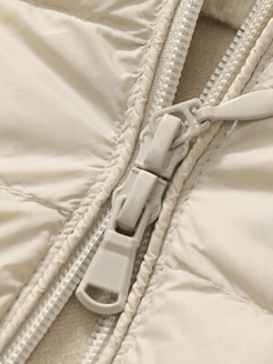 Casual Regular Fit Plain Zipper Long Hoodie Sleeveless Vest - Image 4