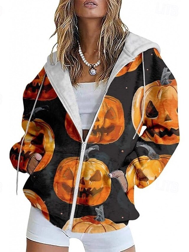 Casual Regular Fit Print Hooded Long Sleeve Jacket - Image 2