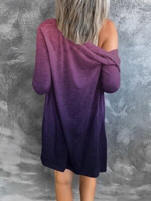 Casual Regular Fit Print V Neck Long Sleeve Long Jacket - Image 9