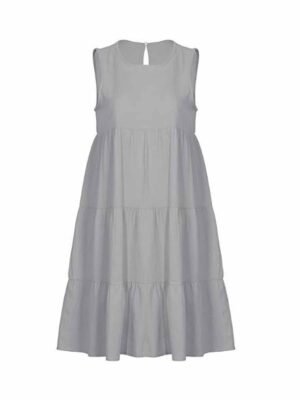 Casual Regular Fit Pure Colour Crew Neck Short Sleeve Mini Dress - Image 10