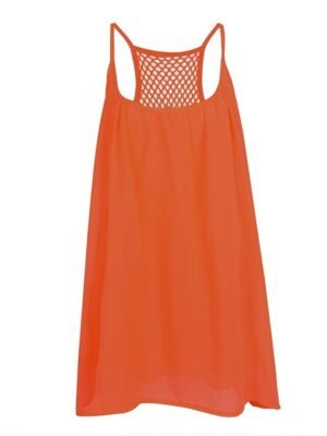 Casual Regular Fit Pure Colour Strap Sleeveless Mini Dress - Image 6