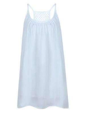 Casual Regular Fit Pure Colour Strap Sleeveless Mini Dress - Image 9
